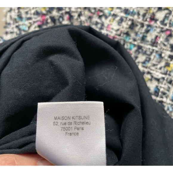 Maison Kitsune Tweed Shift Dress, sleeveless, boucle navy, white and pink, FR 36 - Picture 10 of 13